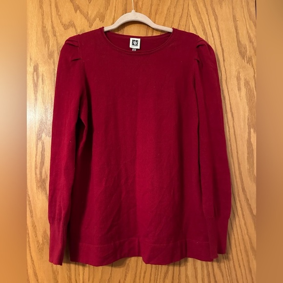 Anne Klein Shirred Shoulder Pullover Cashmere Blend Sweater - Size M - Picture 2 of 11